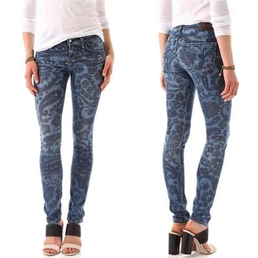 Citizens of Humanity Avedon Skinny Jeans Paisley Bohemian Boho Casual Festival